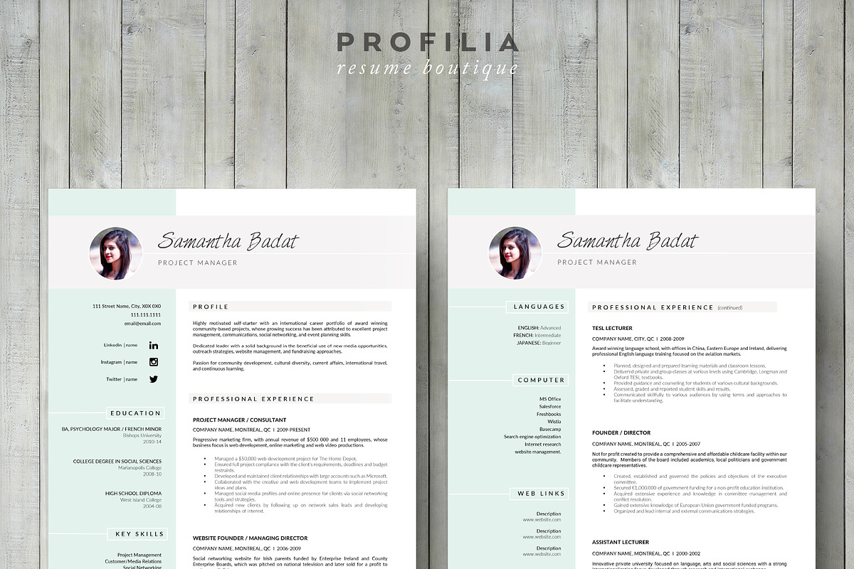 Word Resume & Cover letter Template, a Resume Template by Profilia Resume Boutique (Photo 2 of 3)
