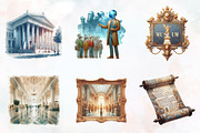 Museum Watercolor Cliparts, an Illustration by RobertsArt (Thumbnail 5 of 9)