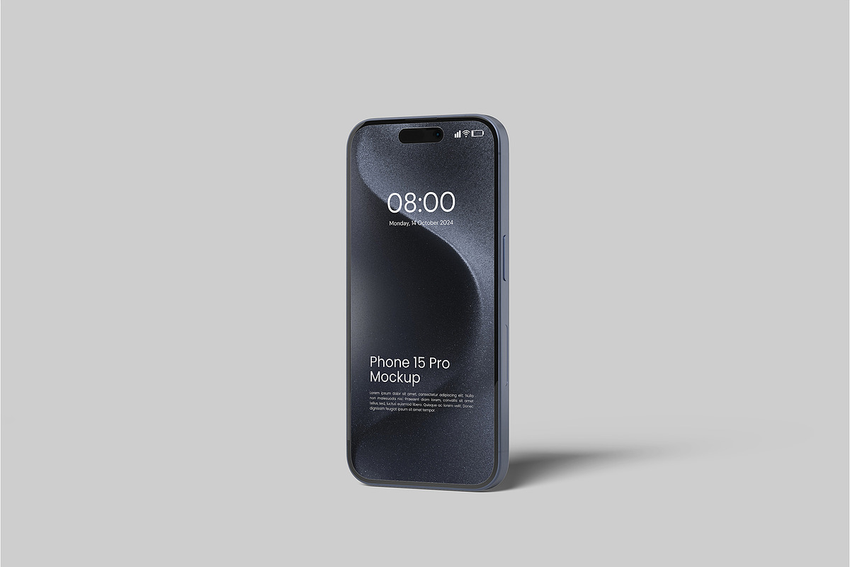 iPhone 15 Pro Mockup, an iPhone Mockup by Graphiculon (Photo 8 of 11)