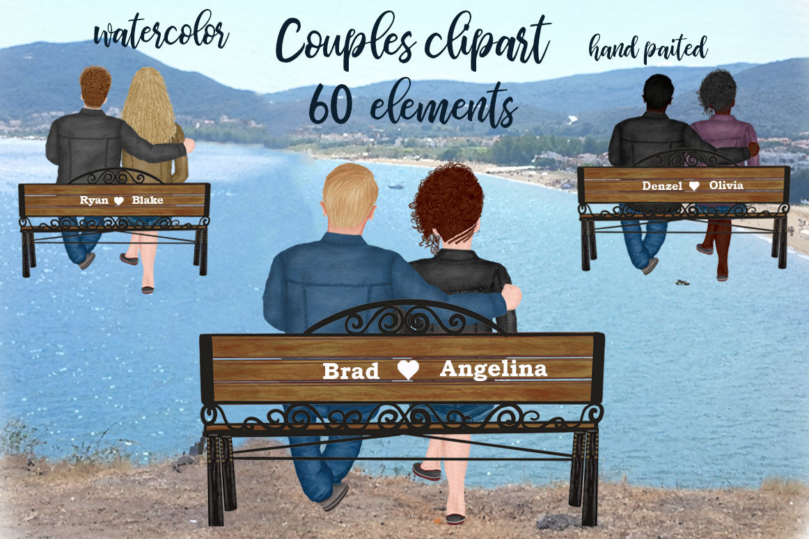 Couple on the bench Custom Couples, a Person Illustration by ...
