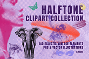 Halftone Retro Clipart Collection, an Object Graphic by JulsIst (Thumbnail 1 of 11)