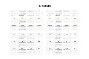 2024 Year Calendar Template. V4