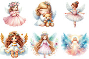 Cute Gril Angel Sublimation Clipart, an Illustration by DreamArtGraphic (Thumbnail 6 of 7)
