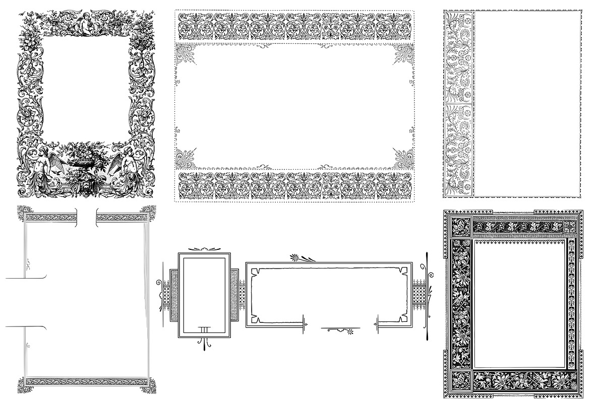 Rustic Vintage Border Pack, a Decorative Illustration by Century Library