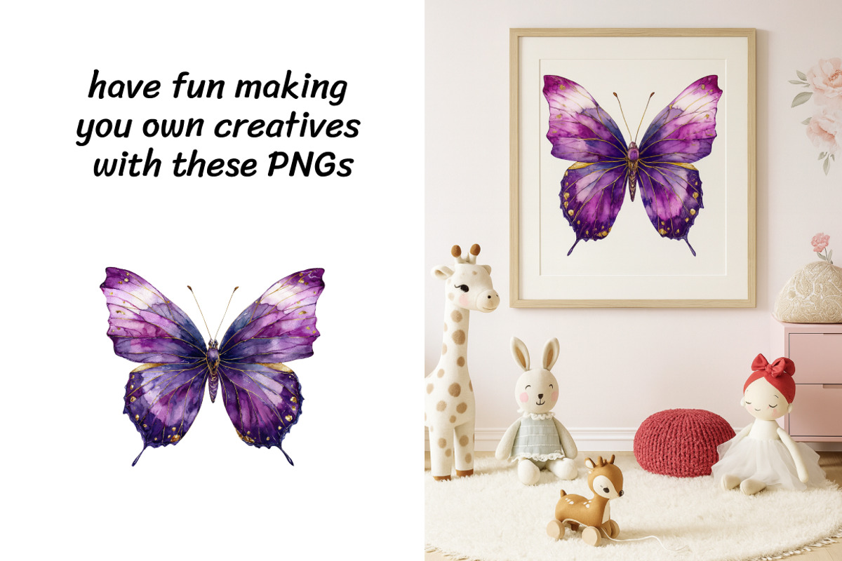 Adorable Butterfly Clipart Bundle, an Animal Illustration by InkyQueenArt (Photo 3 of 5)
