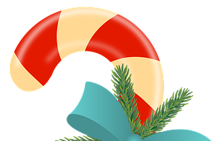 Christmas candy cane with bow, a Decorative Illustration by JYa_Design