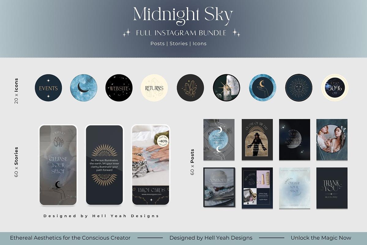 Midnight Sky Branding Starter Kit, a Branding & Logo Template by Hell Yeah Designs (Photo 3 of 16)