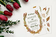 Fall Wedding Invitations download, a Stationery Template by LandOfTheBees (Thumbnail 5 of 5)