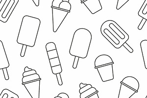 Seamless Pattern With Ice Cream