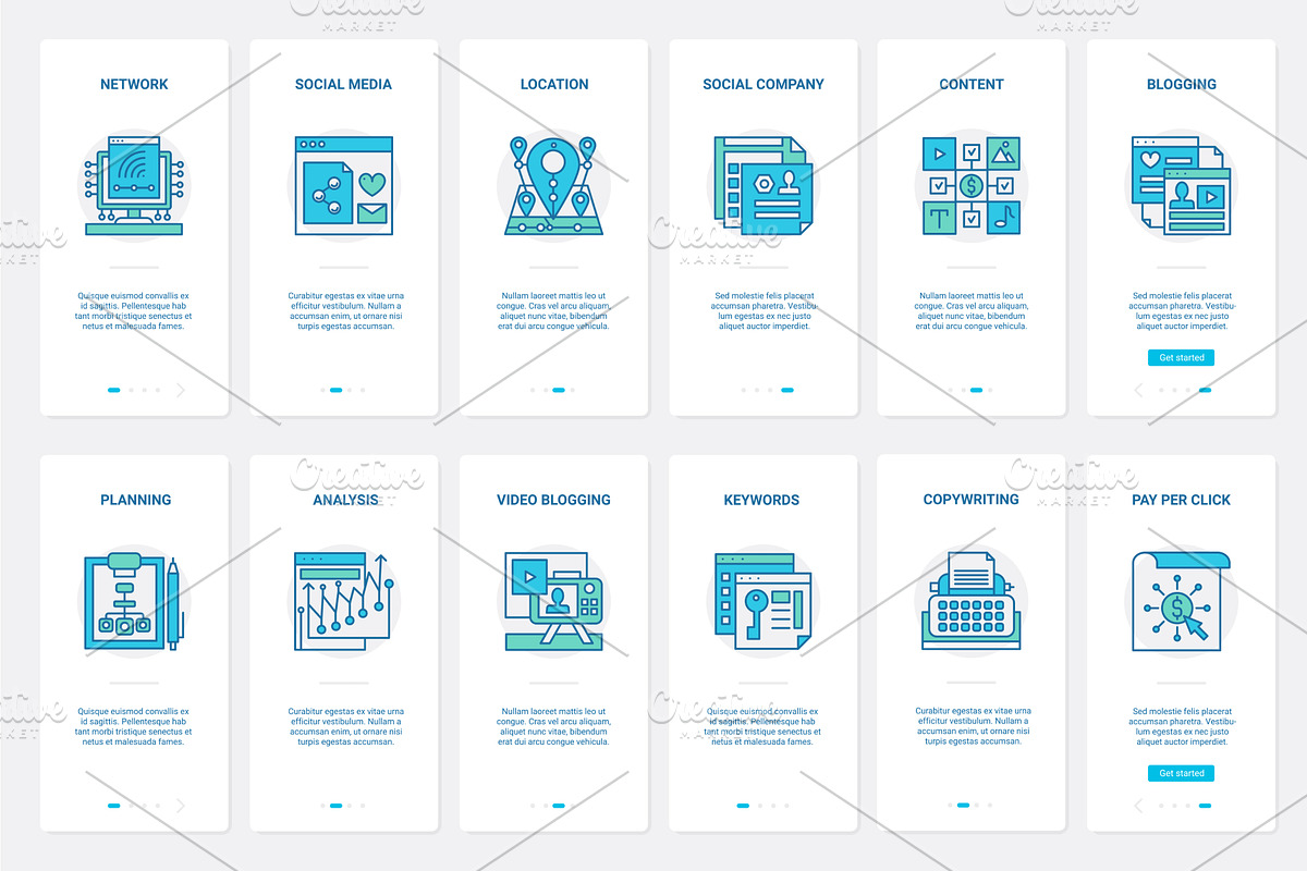Social media network blog mobile app, a Templates & Theme by Lemberg Vector (Photo 2 of 2)