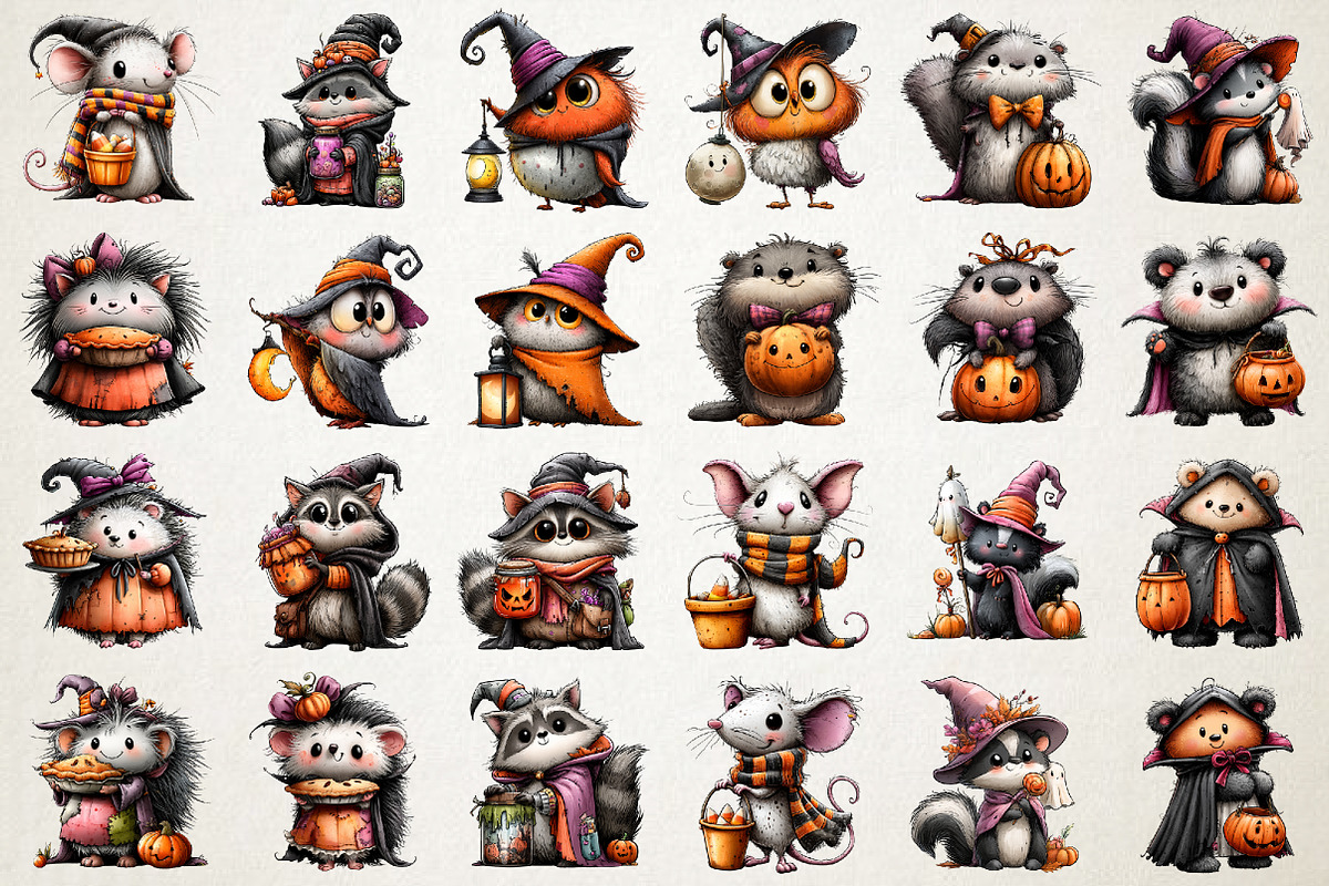 Cute Halloween Woodland PNG Clipart, a Seasonal Illustration by RobertsArt (Photo 2 of 5)