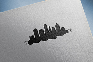 Miami beach city skyline vector, a Branding & Logo Template by art_creater