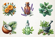 Botanical Wellness Watercolor Png, an Icon by RobertsArt (Thumbnail 5 of 7)