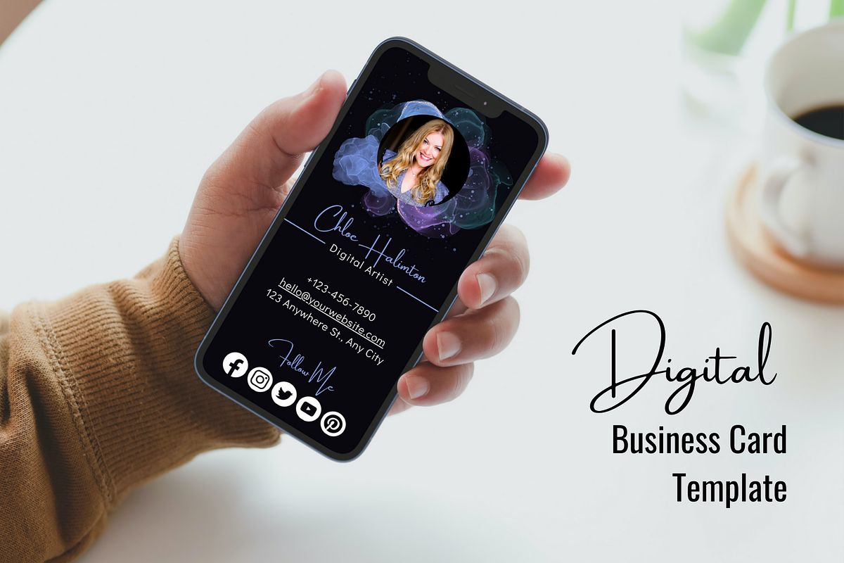 Digital Business Card Canva Template, a Business Card Template by Visual Designs (Photo 1 of 3)