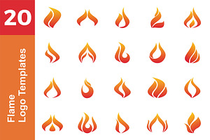 20 Logo Flame Template Bundle