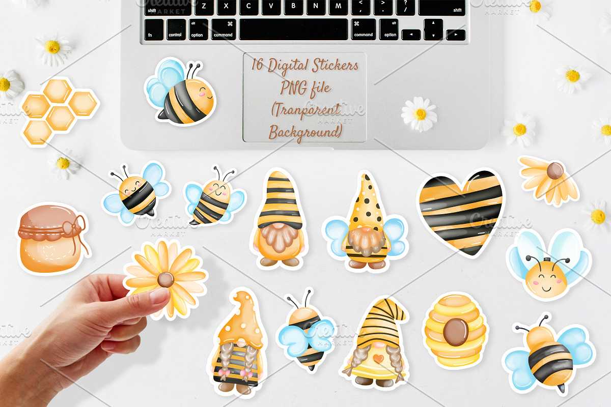 Bee Gnome Watercolor Clipart Bundle, a Person Illustration by Apixsala (Photo 8 of 18)