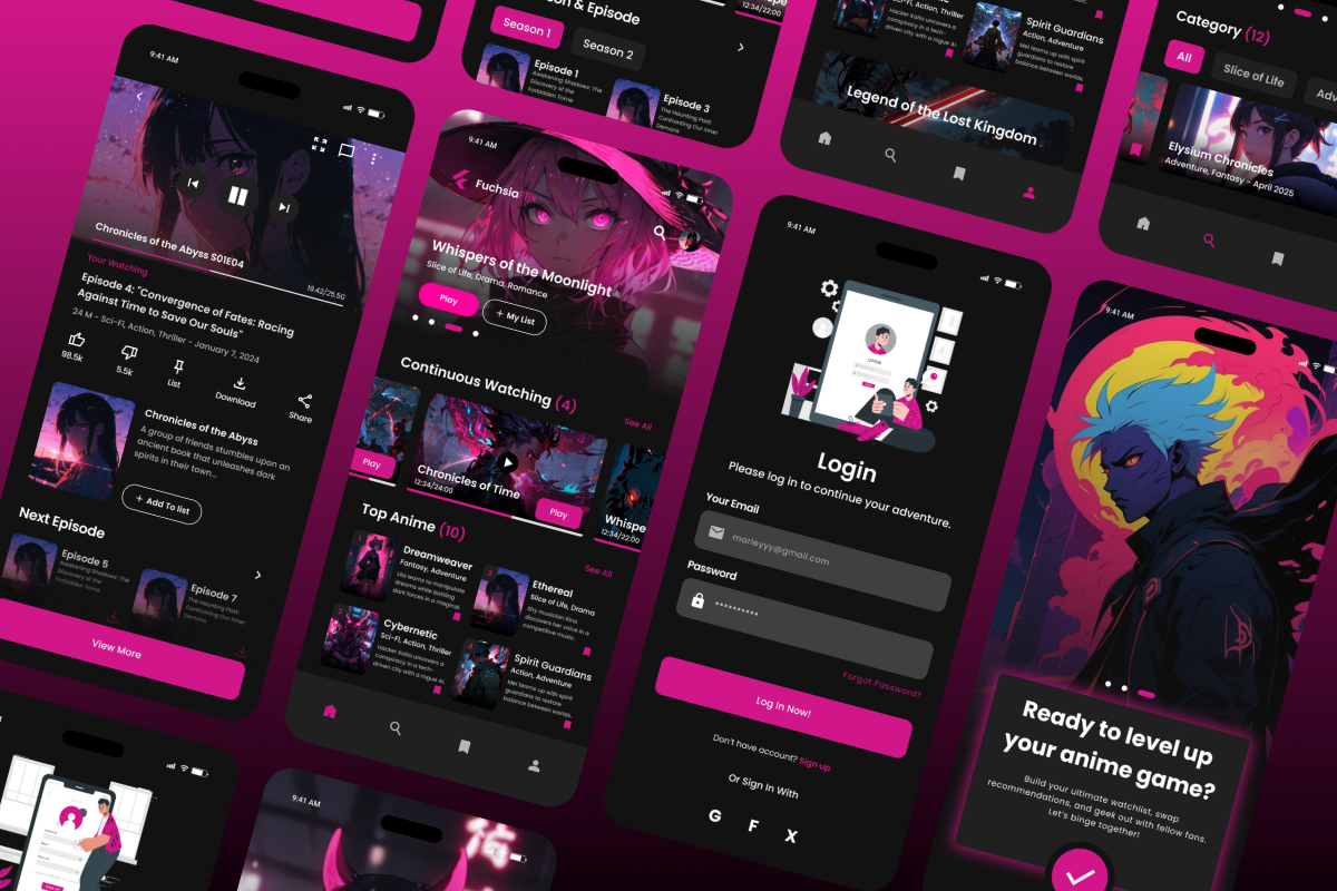 FuchsiaFlix - Anime Streaming Mobile, an App Template by trabaskriya (Photo 4 of 5)