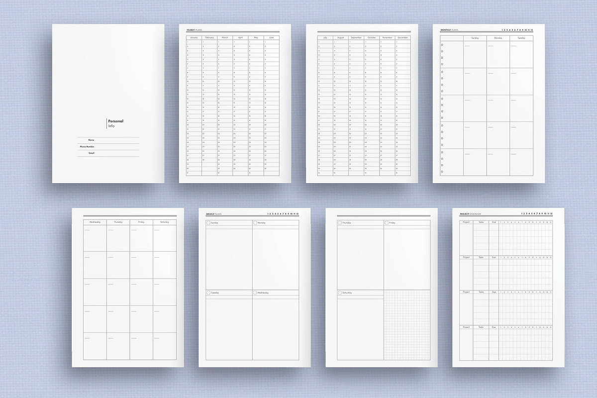Project Planner Printable & Template, a Stationery Template by Nautical Notebooks (Photo 2 of 3)