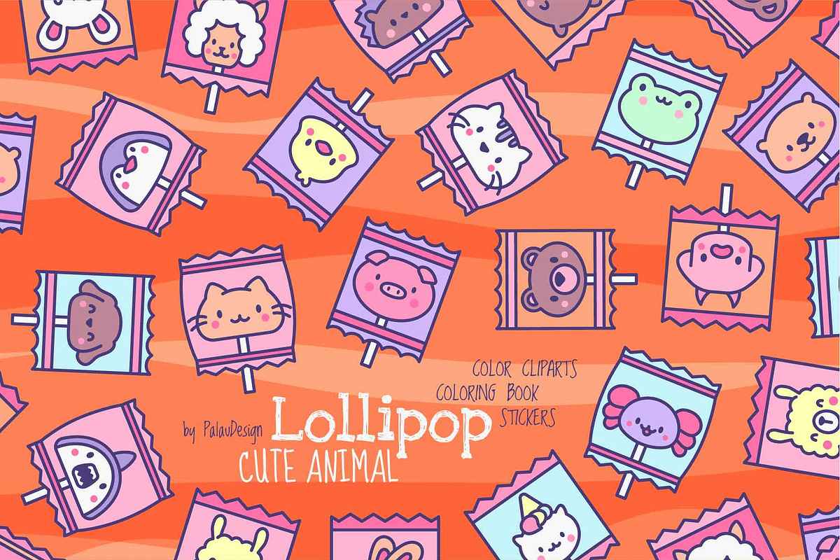 Cute kawaii lollipop animals, a Food Illustration by Palau (Photo 1 of 12)