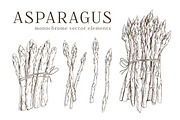 Hand drawn monochrome asparagus set, a Food Illustration by Good Studio (Thumbnail 1 of 3)