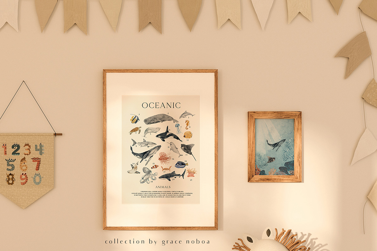 OCEAN Undersea Coral reef animals, an Animal Illustration by Grace Noboa Illustrations (Photo 13 of 15)