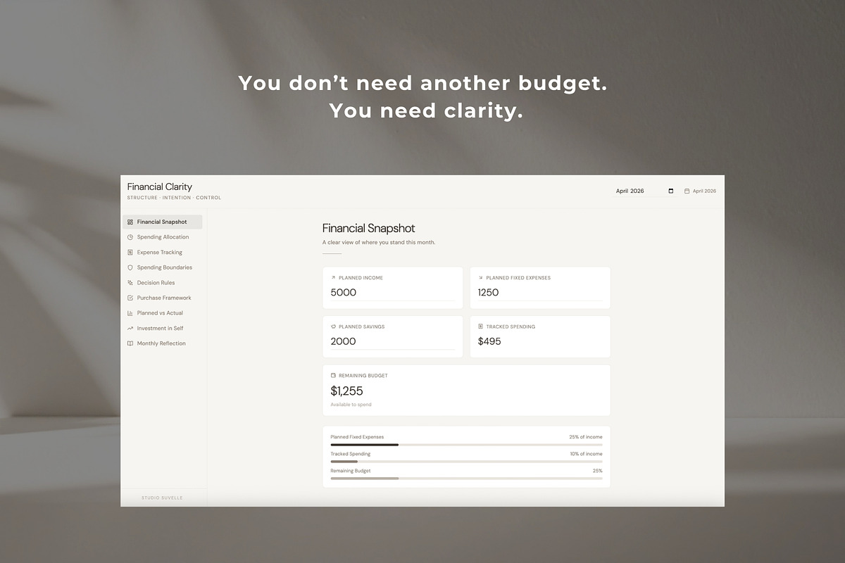 Financial Interactive Planner Canva, an App Template by Studio Suvelle (Photo 2 of 10)