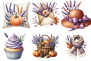 Watercolor Lavender Fall Clipart, an Illustration by DreamArtGraphic (Thumbnail 2 of 5)