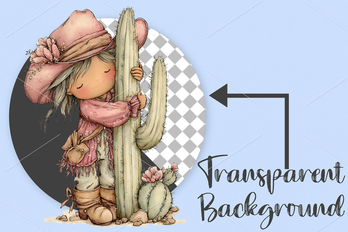 Funny Summer Western Girls Clipart, an Illustration by Canvas Craft (Photo 2 of 7)