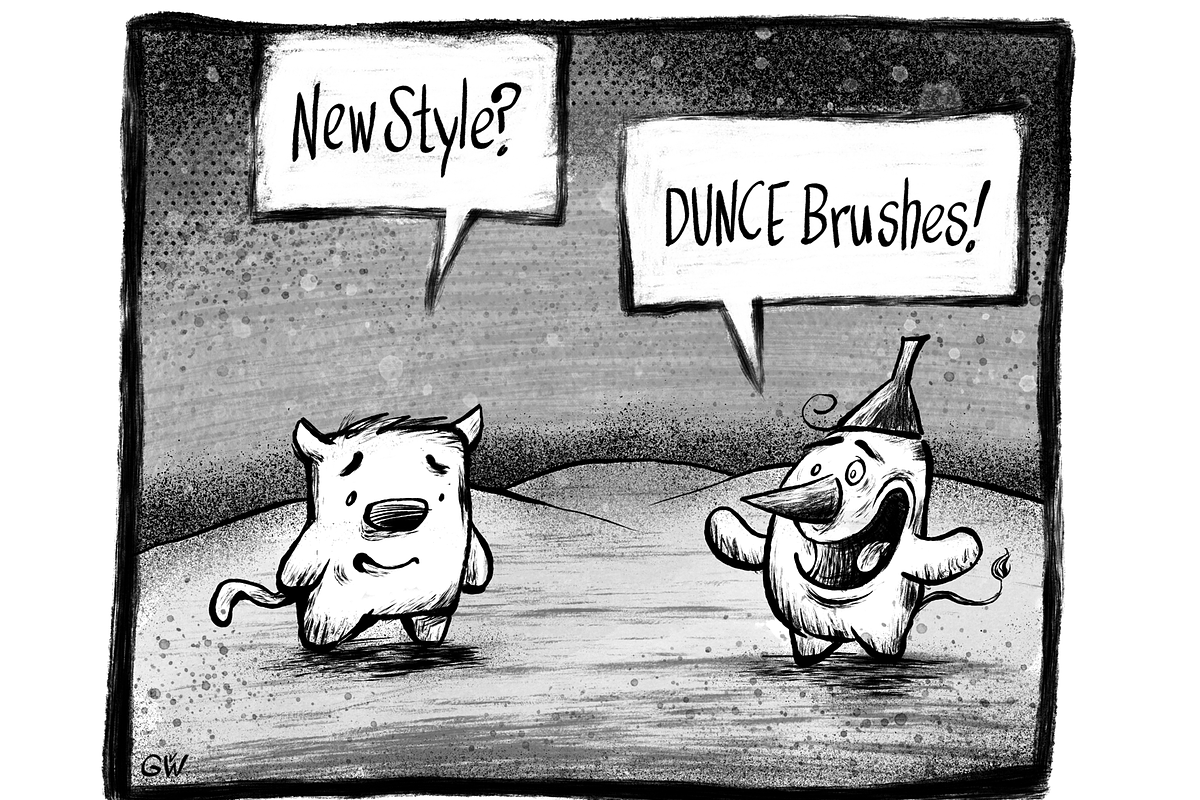 25+ DUNCE Comic Procreate Brushes, a Brush Add-On by Georg's Procreate Brushes (Photo 12 of 15)