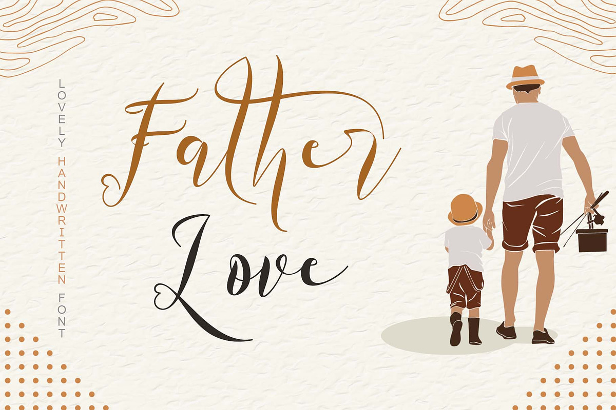 Father Love, a Script Font by Yoga Letter (Photo 1 of 6)