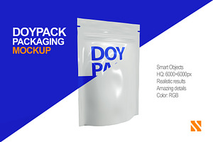 Doypack Pouch Mockup, a Cups & Container Mockup by Nina Shaw