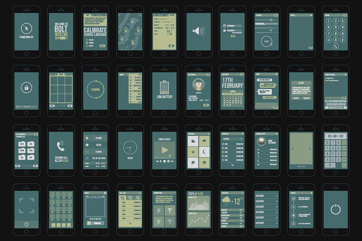 Bolt - Mobile Wireframe, a Graphic by Tugcu Design Co.