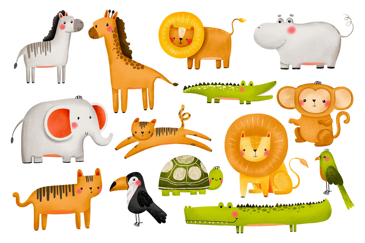 Wild jungle animals. African safari, an Object Graphic by the_myro (Photo 1 of 15)