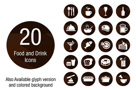 Food & Drink Wooden Background icons