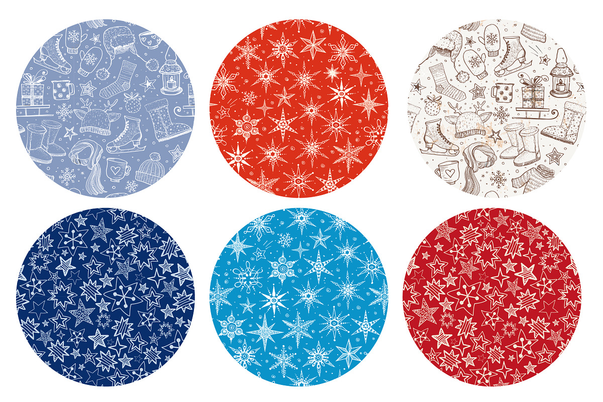 Winter holidays seamless patterns, a Pattern Graphic by Elina_Li (Photo 4 of 6)