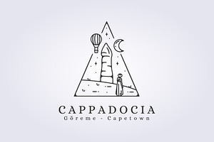 aesthetic cappadocia landscape logo