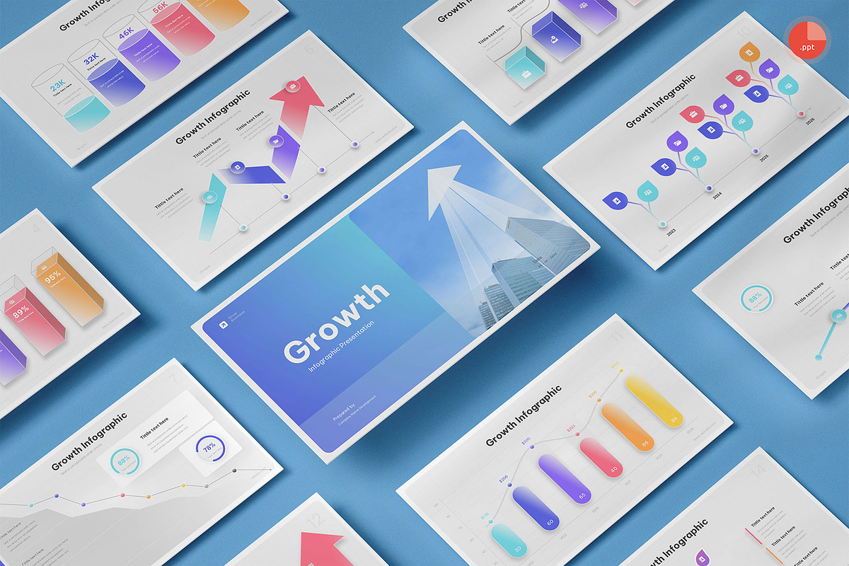 Growth Infographic PowerPoint, a Presentation Template by Pixslides (Photo 1 of 7)