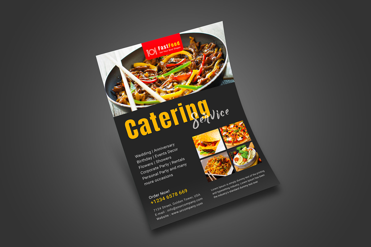 Catering Service Flyer, a Flyer Template by graphicsunday (Photo 1 of 3)
