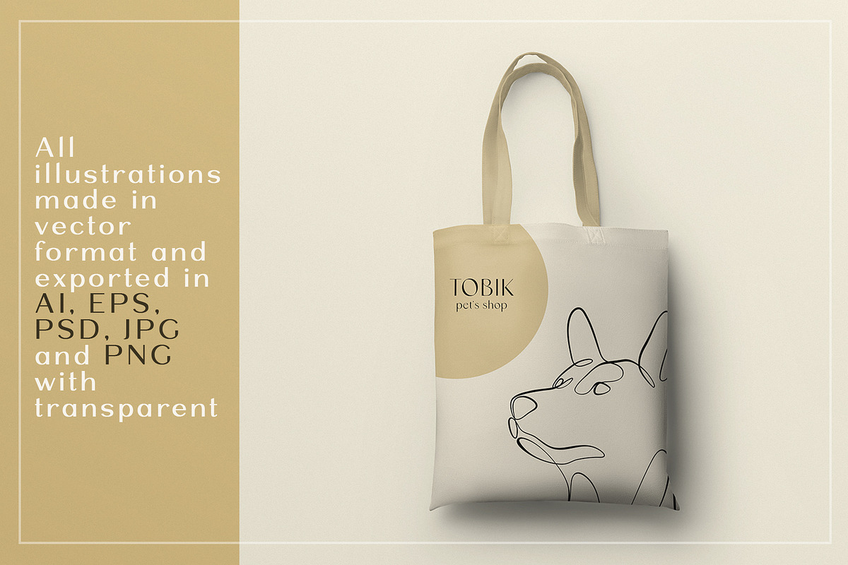 Dog - one line illustrations, an Animal Illustration by Anna.Klets (Photo 7 of 12)