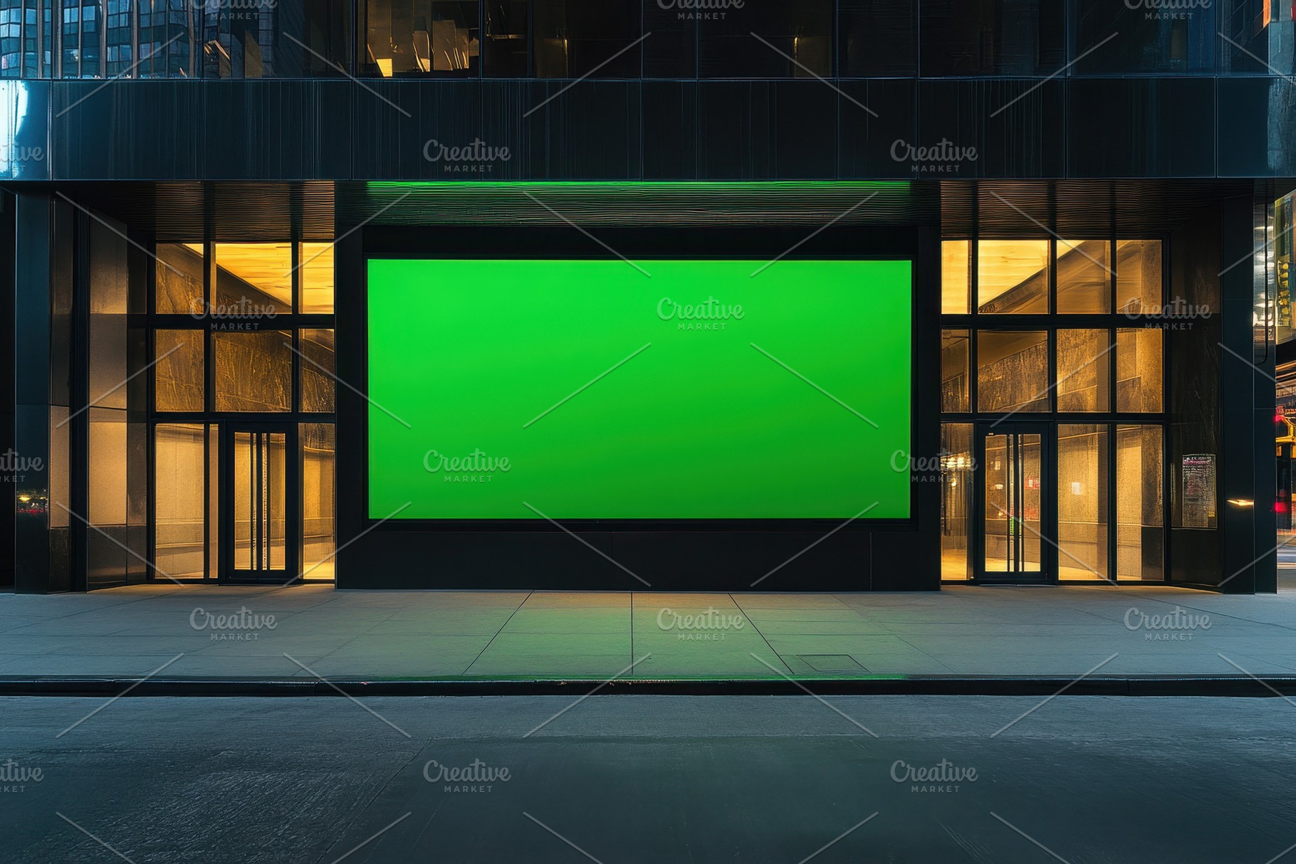 Large green screen billboard in urba, a Photo by Iftikhar Alam