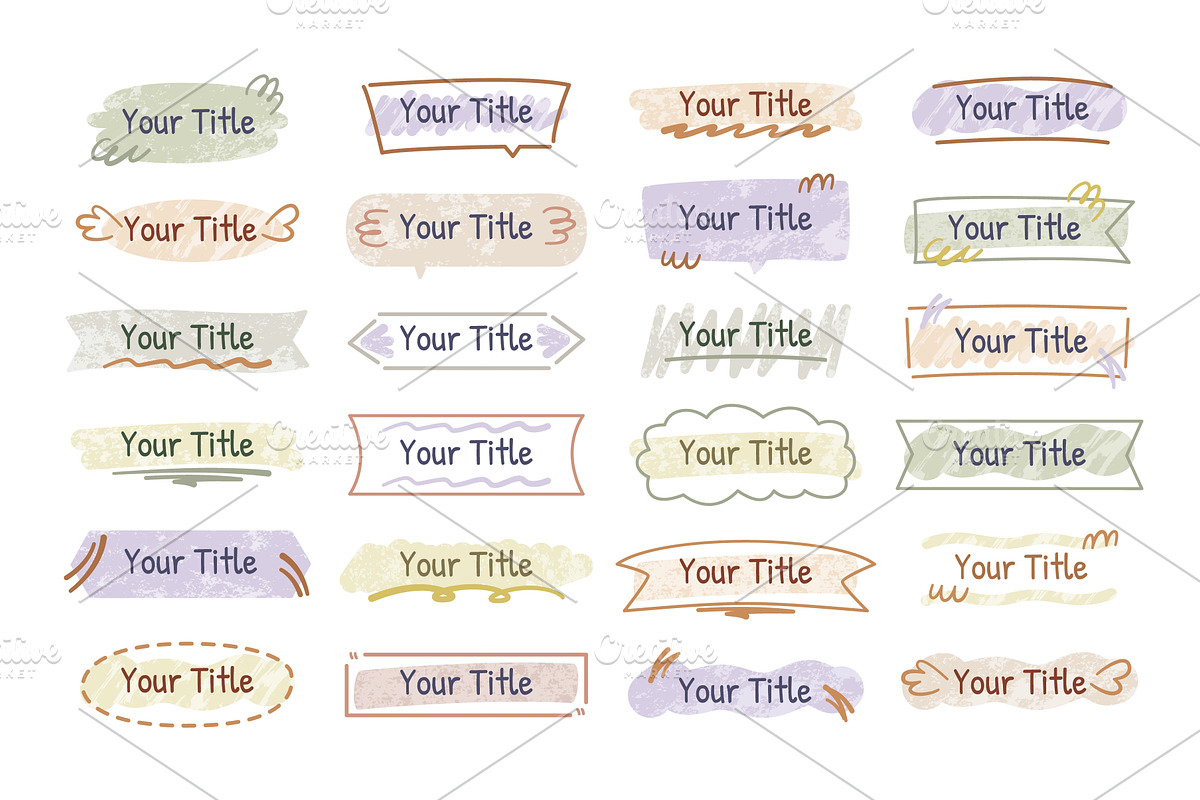 Hand drawn title frames. Doodle, an Illustration by winwin.art