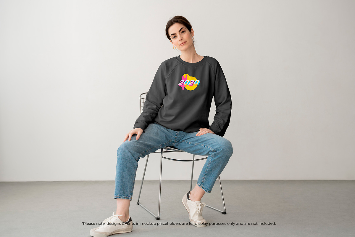 Woman Sweatshirt Mockup Bundle, a Hoody Mockup by Moixo studio (Photo 7 of 10)