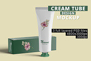 Cosmetic Cream Tube & Box Mockup, a Cups & Container Mockup by Digitalphaser (Thumbnail 1 of 5)