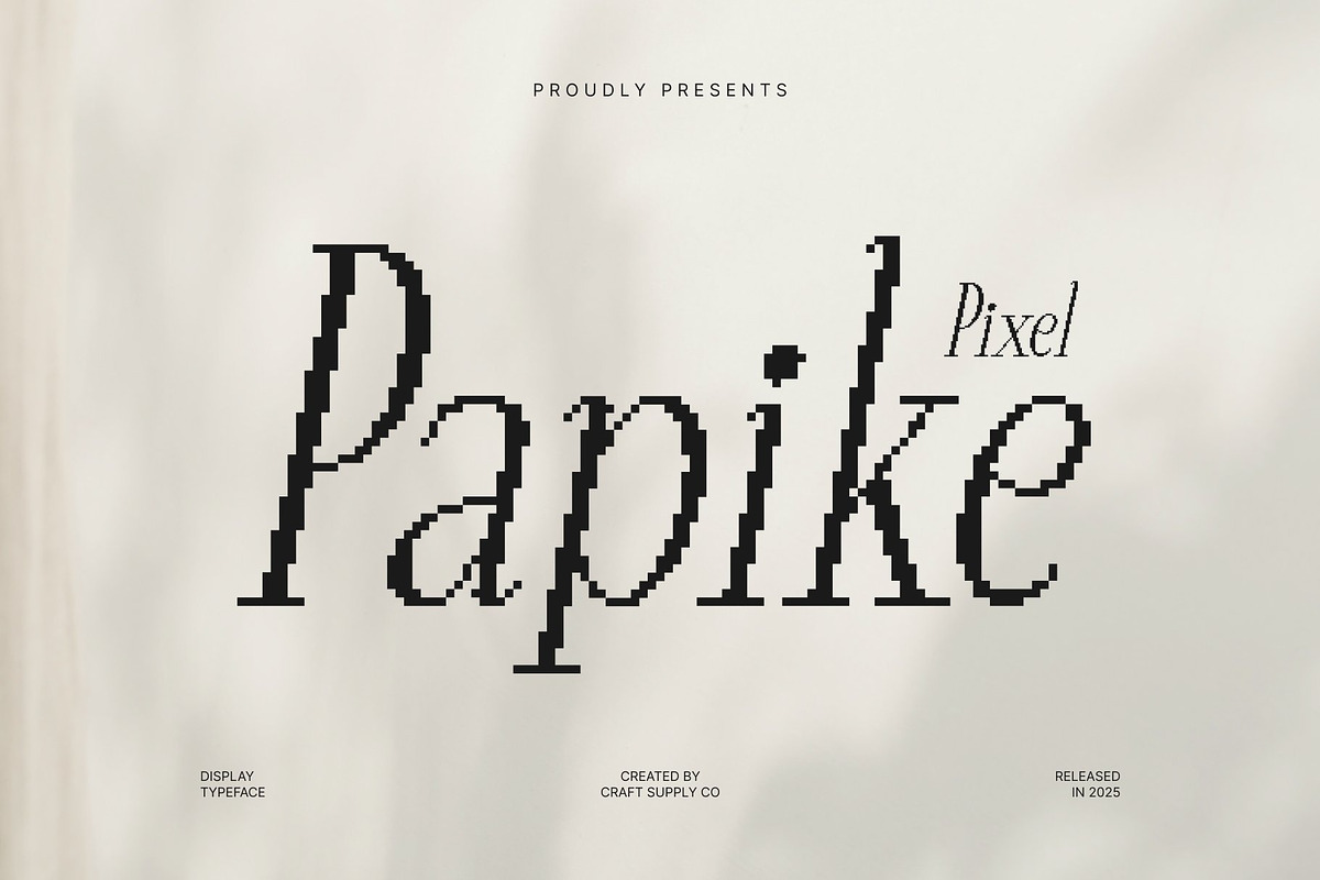 Papike Pixel, a Serif Font by Craft Supply Co. (Photo 1 of 8)