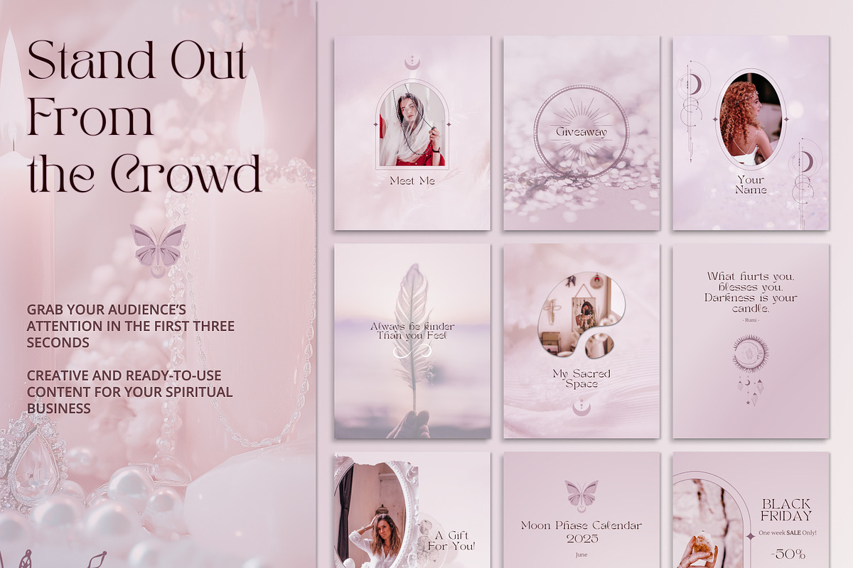 Purple Spiritual Instagram Posts, a Social Media Template by Under My Cozy Roof (Photo 2 of 11)