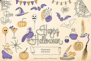 Halloween SVG Sign Spooky Bundle, an Illustration by PawGraphic