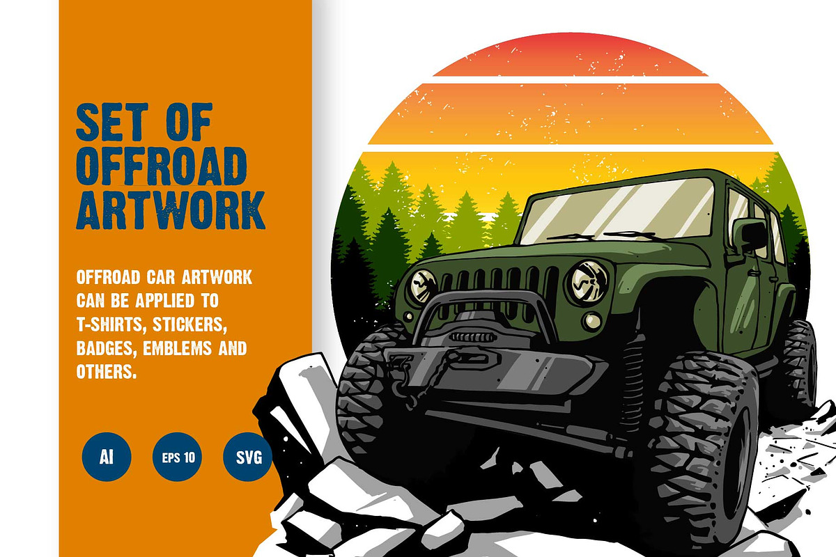 Off Road Car bundle artwork, a Transportation Illustration by grindstudio (Photo 1 of 8)