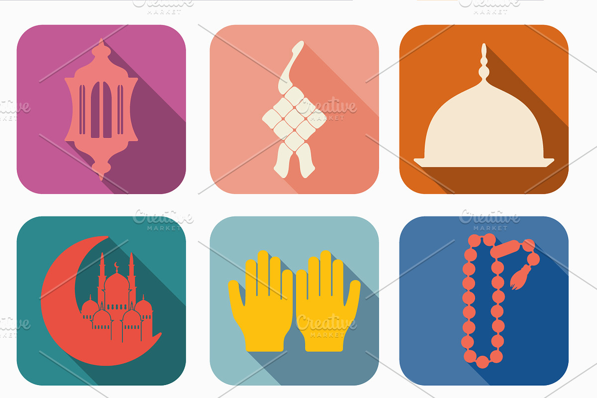 36 RAMADAN flat icons preview 4