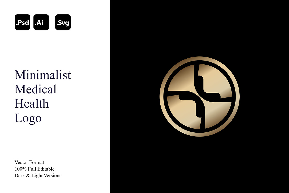 Minimalist Medical Health Logo, a Branding & Logo Template by Luxury Logos (Photo 1 of 4)