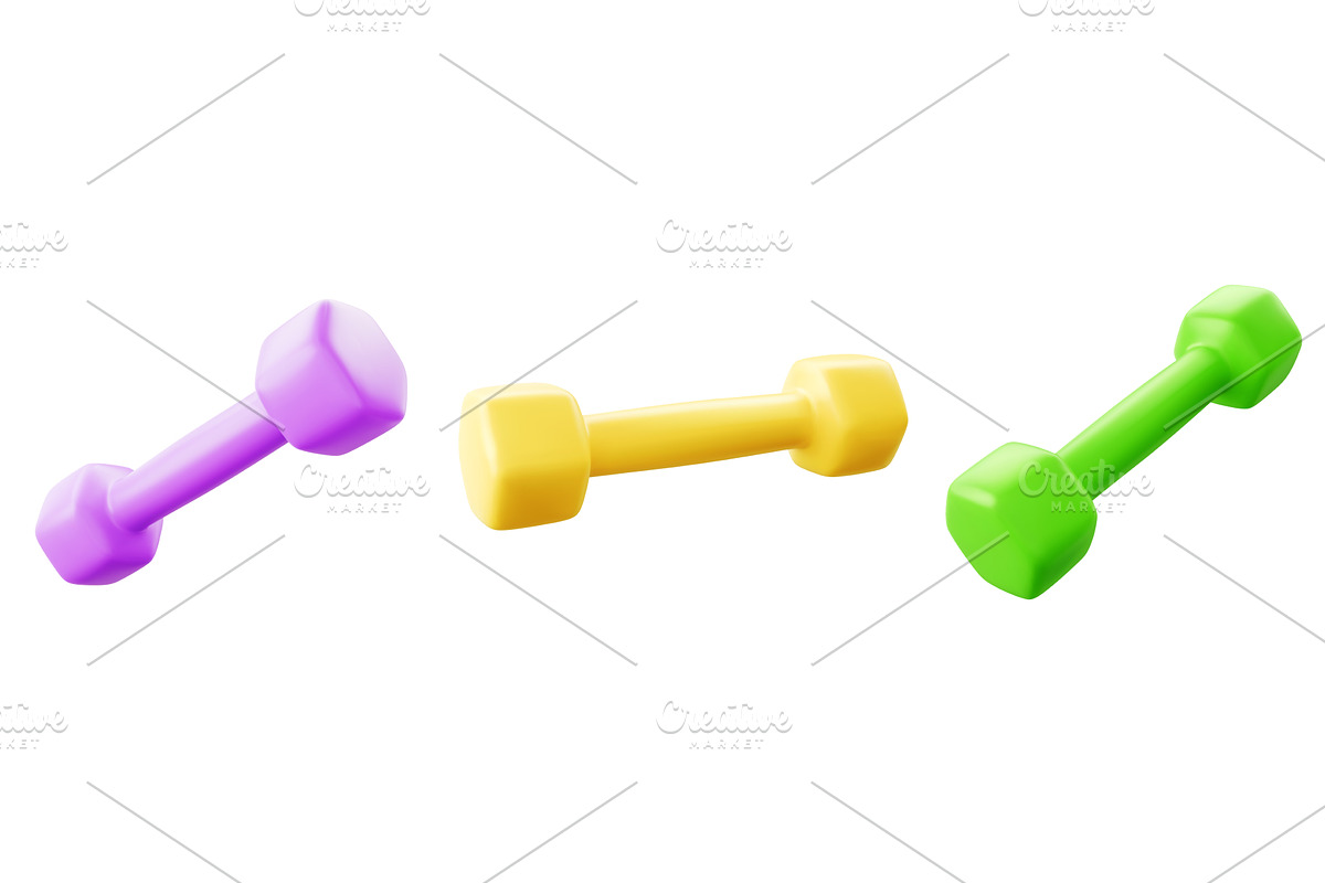 3d weights and gym dumbbells, a Sport Illustration by art PVP - market